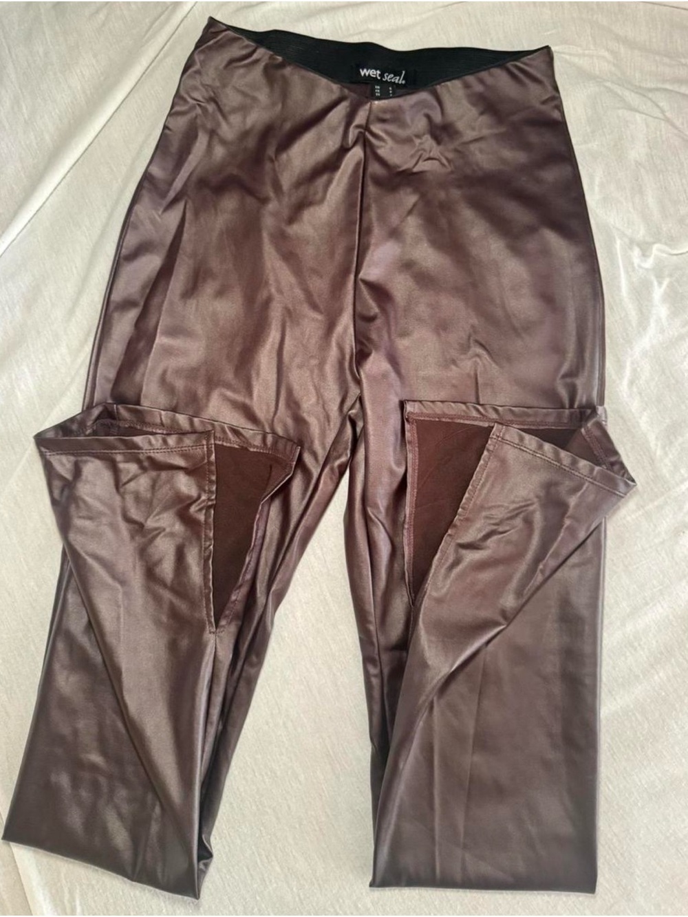 Wet Seal Metallic Mauve Faux Leather Leggings